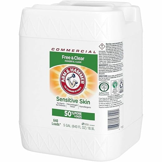 Arm & Hammer HE Compatible Liquid Detergent, Unscented, 5 gal Jug