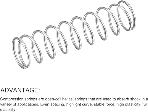 Miniatura 65 de METALLIXITY Resortes de compresión (0.020 x 0.118 in de diámetro exterior, 0.787 in de longitud libre) 20 unidades, resorte de extensión de acero