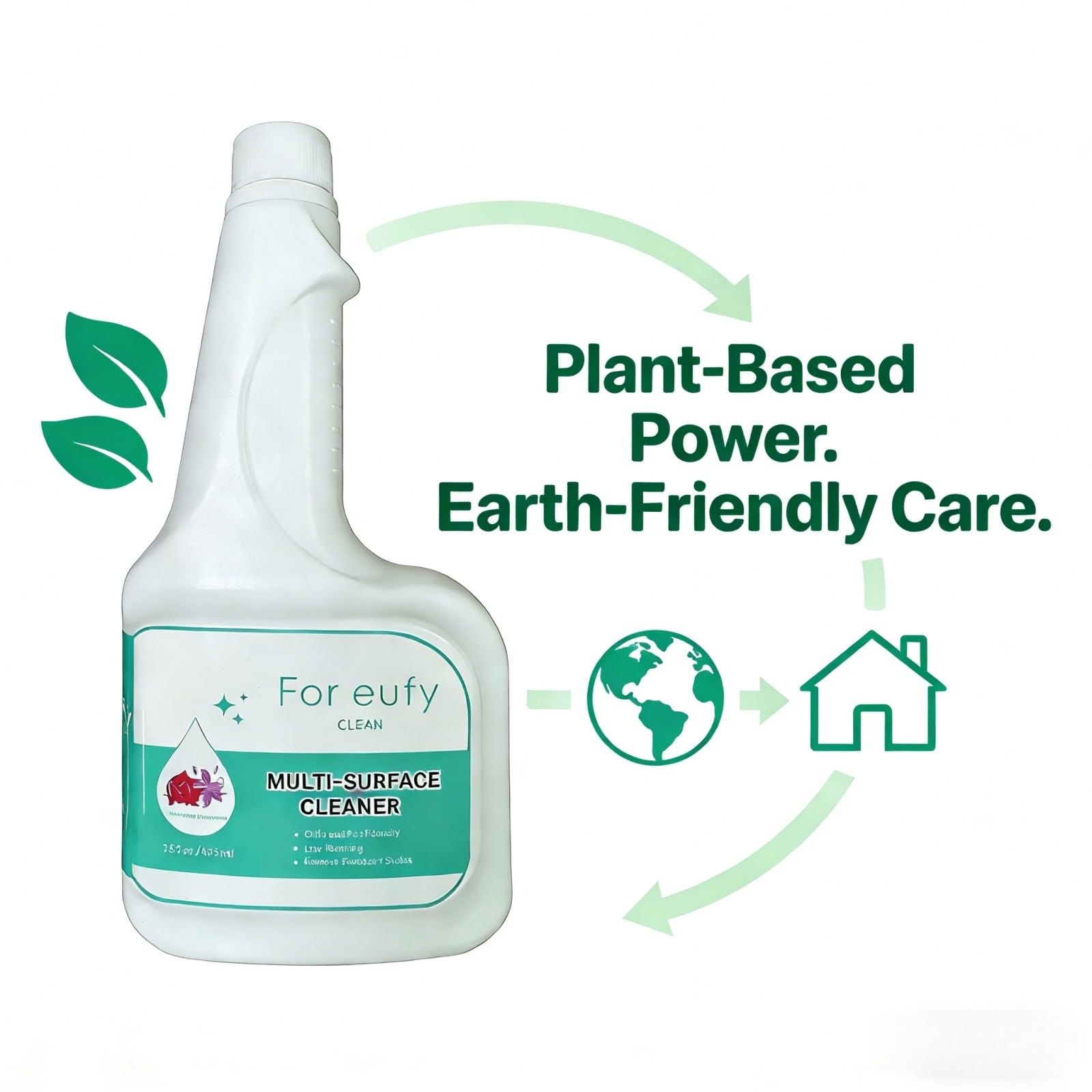 Solución Limpiadora De Suelos, Proporción De Dilución 1:200, 473ml, Potente Fórmula De Origen Vegetal, Baja Espuma, Brillo Sin Rayas, Compatible Con Eufy X10 Omni/X8/X9 Pro