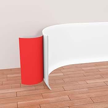 Pluden Flexible Baseboard Molding Trim, 4 Inch(W) x 20 Feet(L) Self-Adhesive Vinyl Wall Base Cove Base, Peel and Stick Rubber Wall Base Moulding Trim
