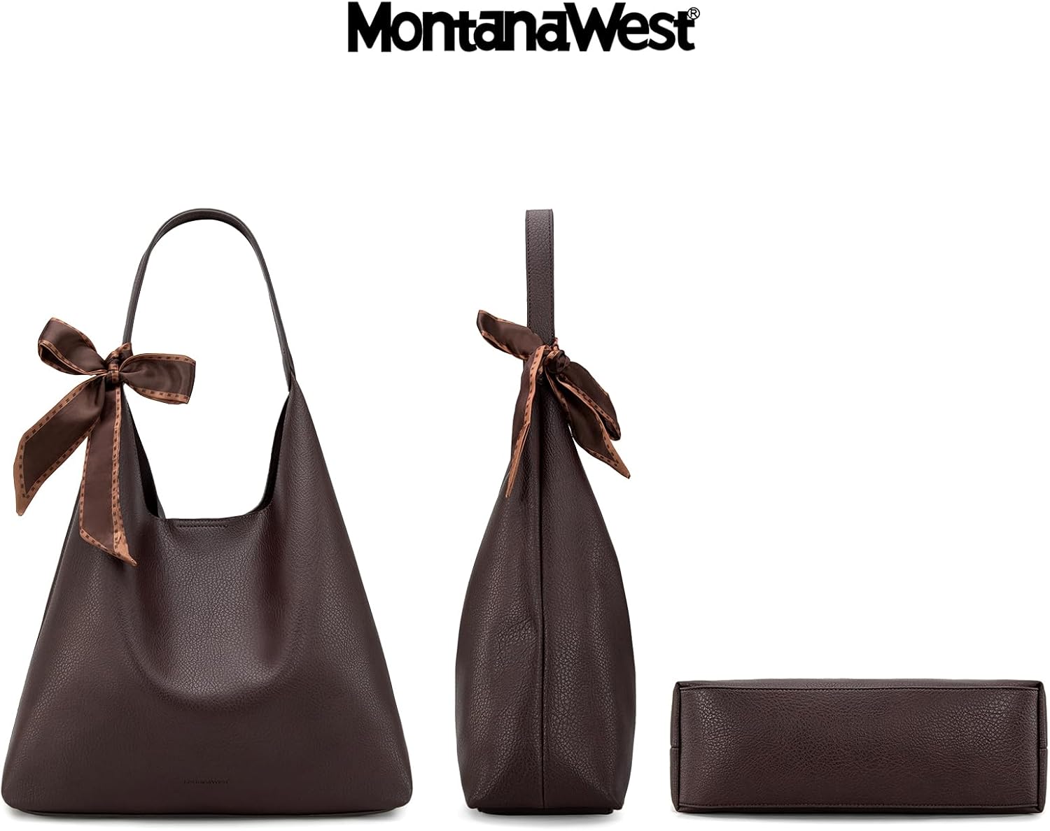 Montana West Slouchy Hobo Bag for Women Shoulder Purses and Handbags with Scarf - Image 5