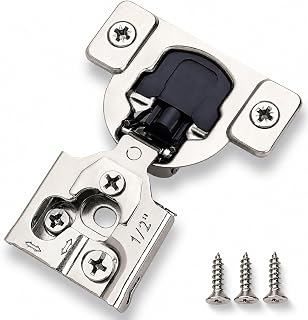 Decobasics 50 Pack Soft Close Cabinet Hinges – 1/2" Overlay for Kitchen Cabinet Doors, Slow Self-Closing Concealed Hidden Hinges for Face Frame –Stainless Steel, 3-Way Adjustable & Quiet Close Damper