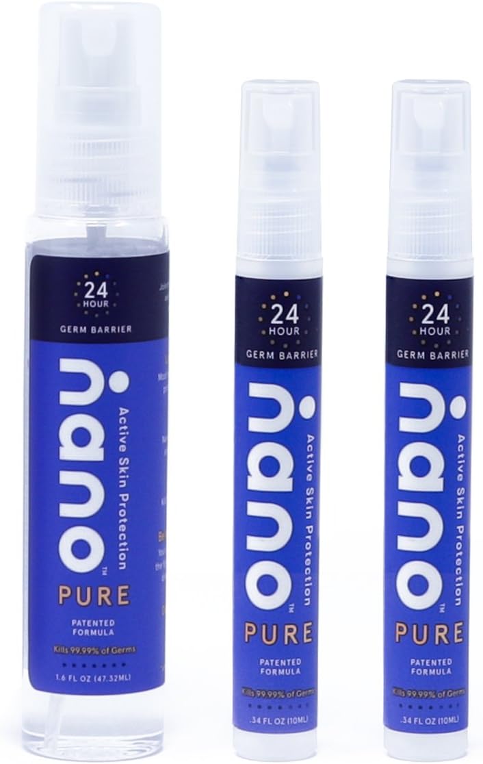 Next Generation Hand Sanitizer & 24-Hour Skin Protectant Spray - Travel-Sized Pack (bundle of 3)