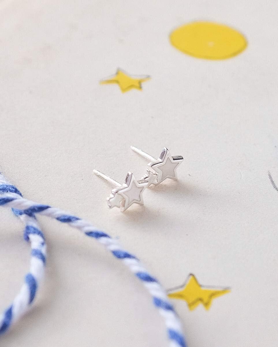 Boma Jewelry Sterling Silver Double Star Stud Earring - Image 3