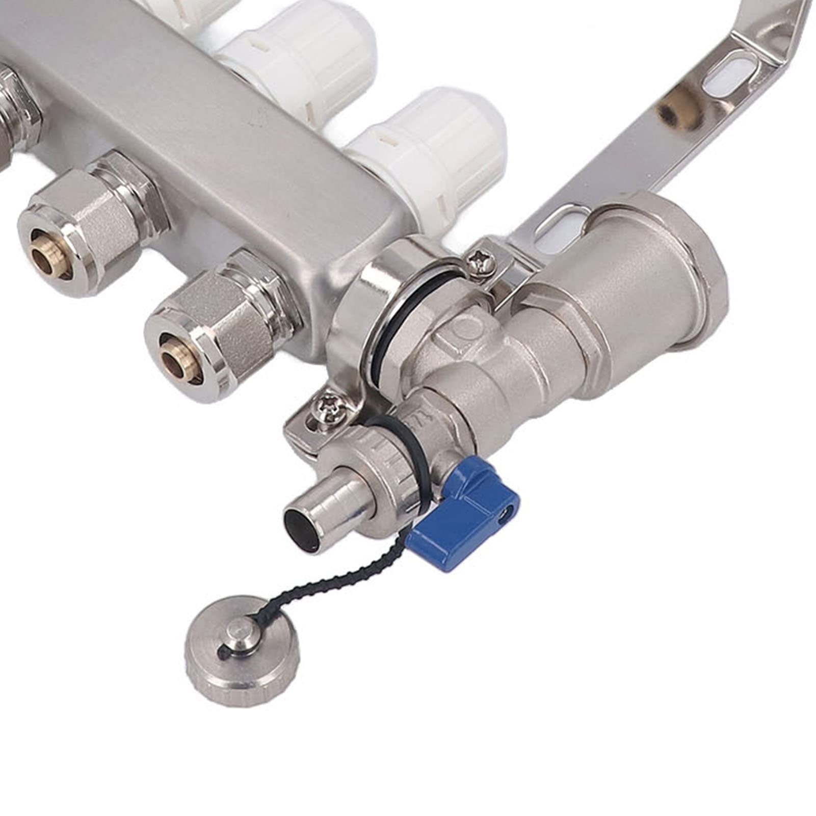 Set Collettore per Riscaldamento a Pavimento con Flussometro Regolabile Visibile, Acciaio Inossidabile a 4 Circuiti per Sistemi di Riscaldamento Efficienti