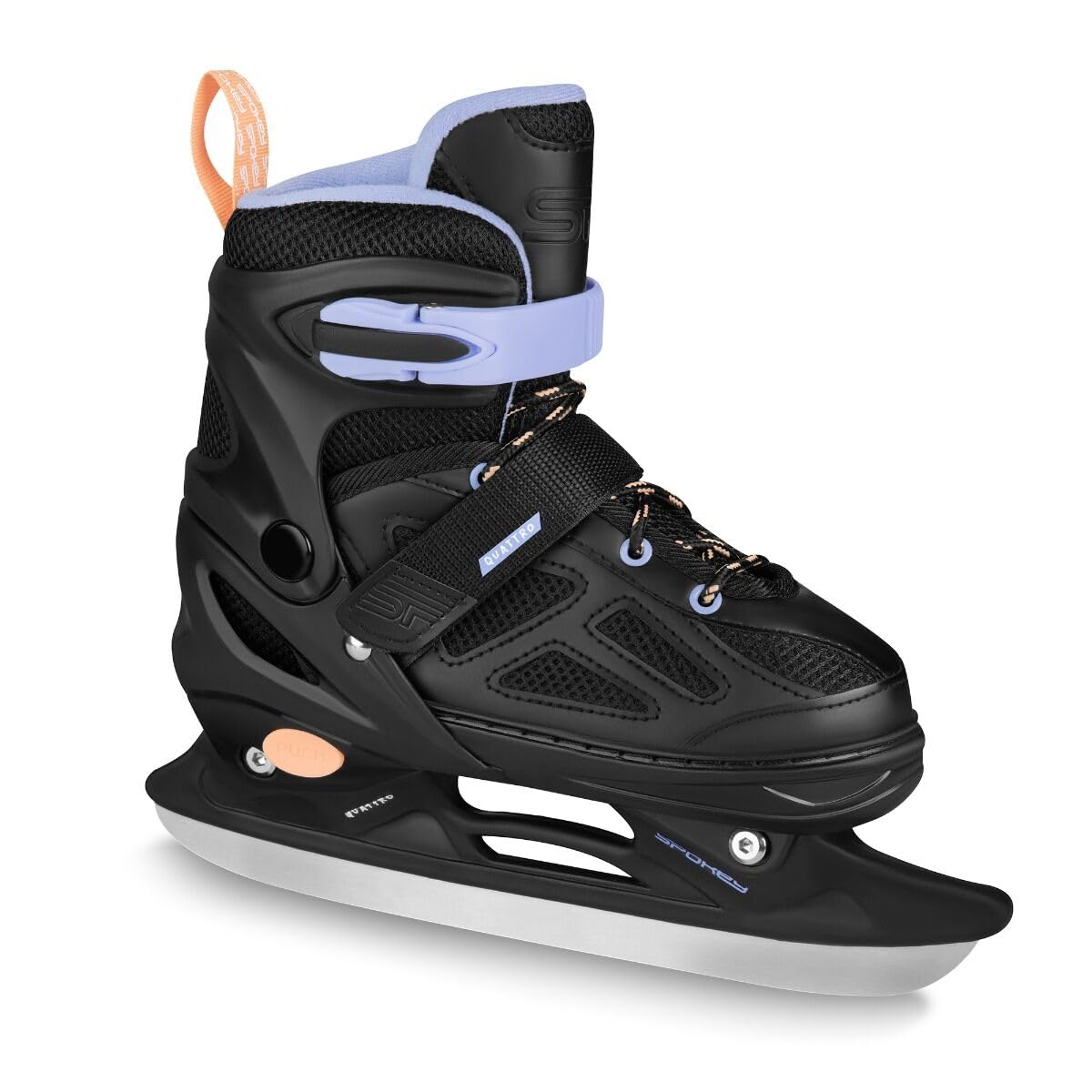 SPOKEY QUATTRO Set 4 en 1 rollers / patins à roulettes / triskates / patins à glace réglables | pour enfants et adolescents | Rollers en ligne transformables en patins à roulettes | Tailles : 30-33,