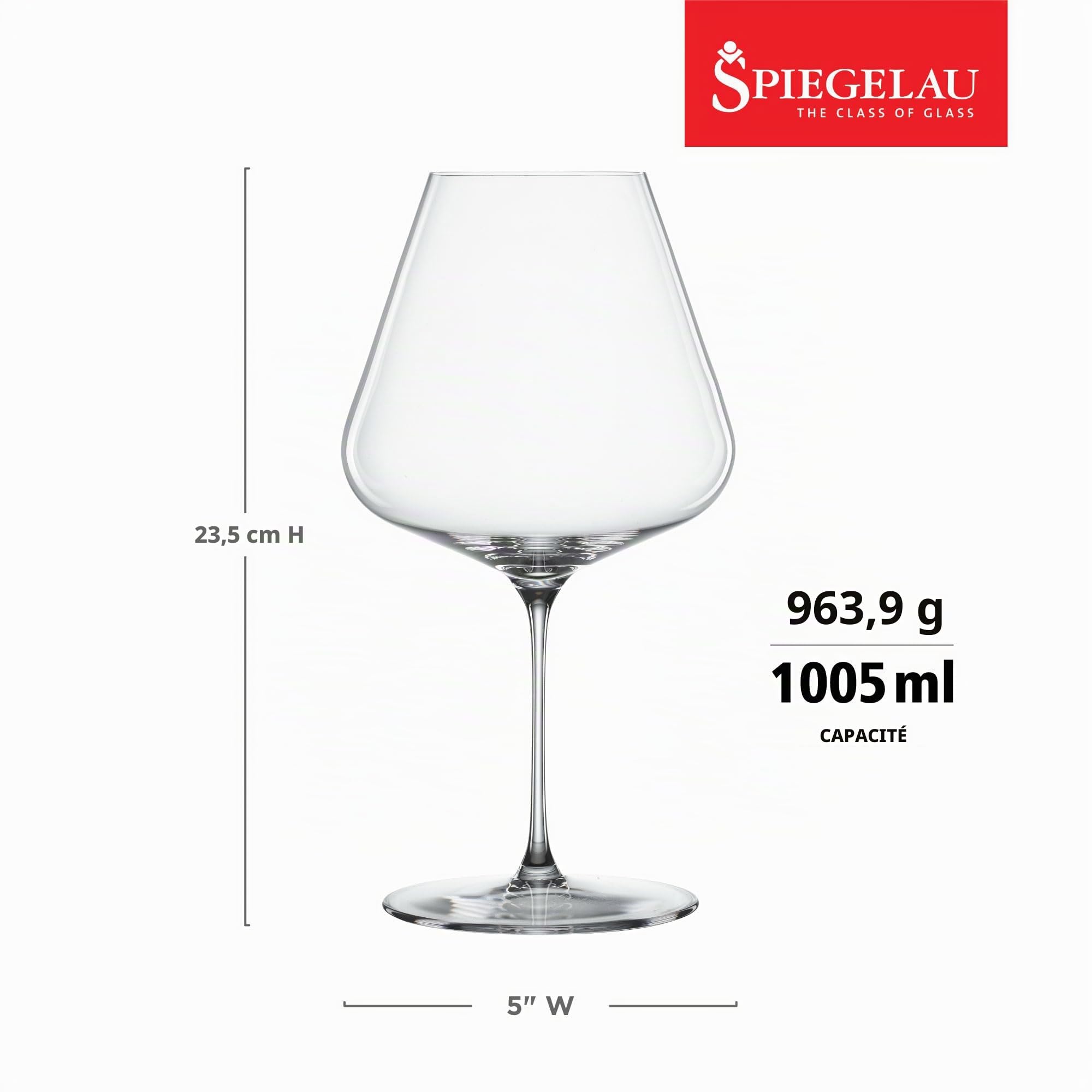 Spiegelau Definition Lot de 2 verres à vin bordeaux en cristal sans plomb fabriqués en Europe Passe au lave-vaisselle 963,9 g