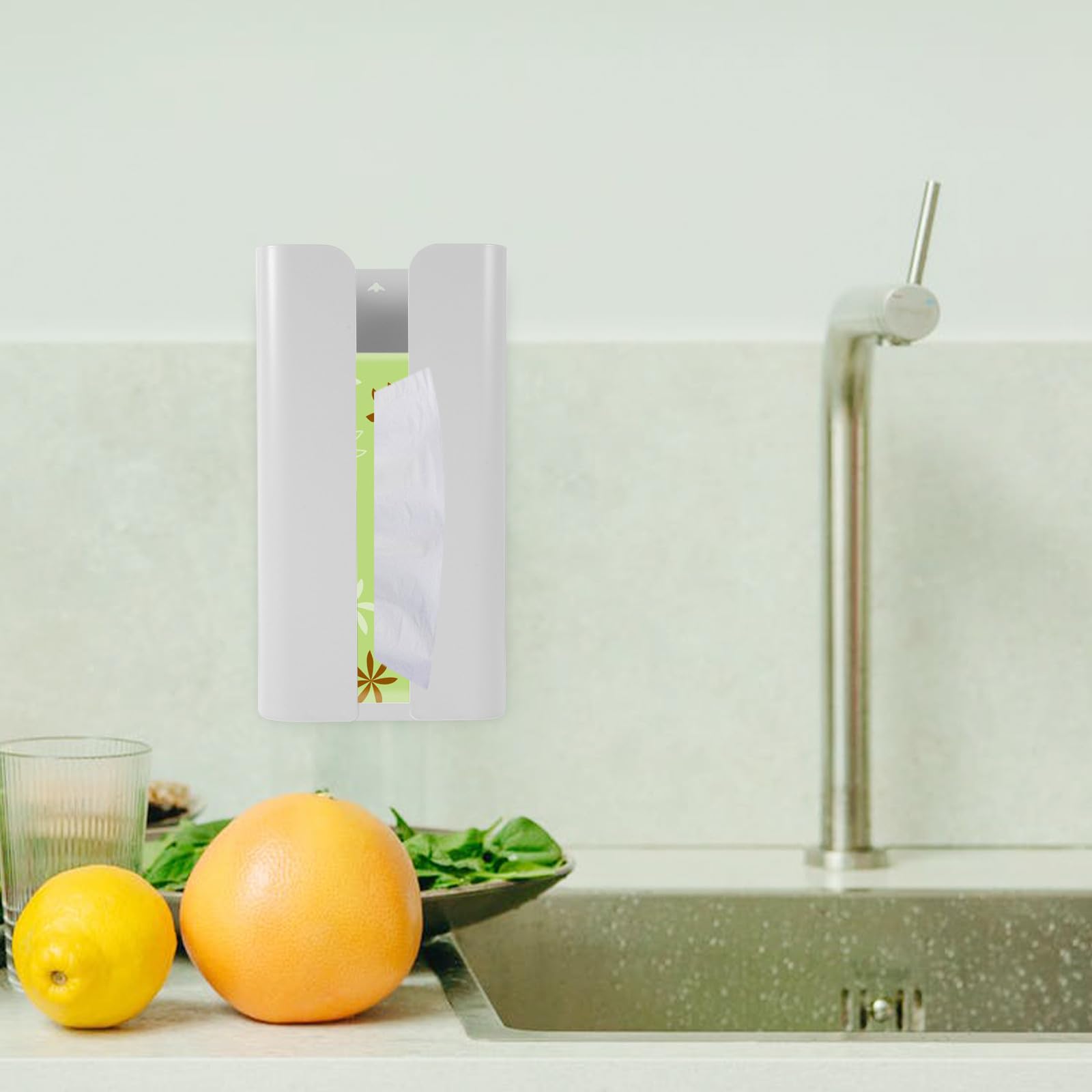 Wandmontierter Taschentuchhalter ohne Bohren, 1 Stück, Weiß