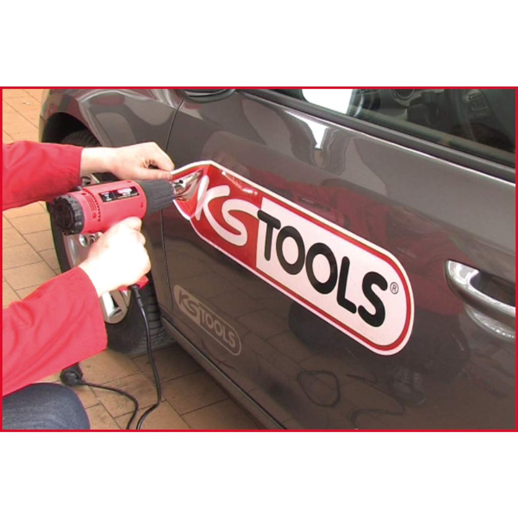 KS TOOLS Juego de pistola de aire y calor con 4 accesorios