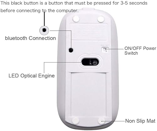 Miniatura 2 de Mouse Bluetooth para MacBook Pro, MacBook Air, portátil, iMaciPad, mouse inalámbrico para MacBook Pro, MacBook AiriMacportátilnotebookPC