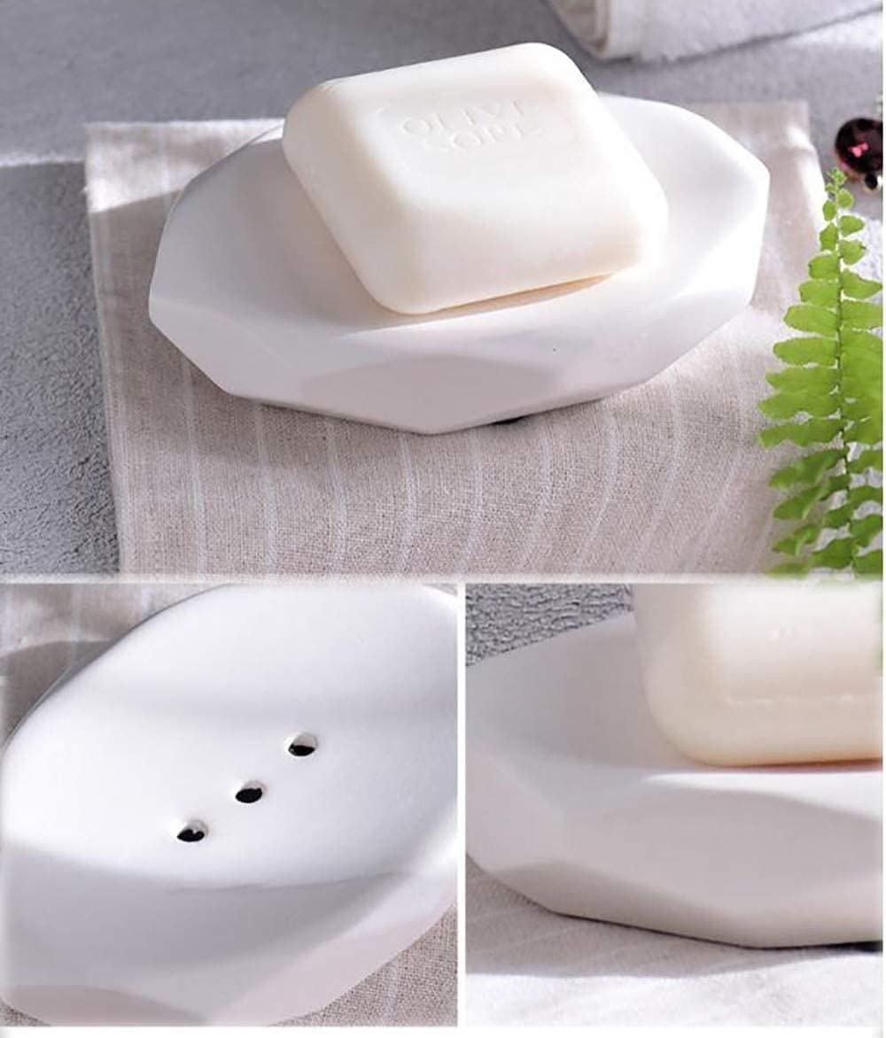Zestaw Łazienkowy Zestaw Akcesoriów Łazienkowych 5 Sztuk Matowy Ceramiczny Wzór Diamentowy Do Kąpieli Kolekcja Ozdoba Mycia Wystrój Pojemniki(White)