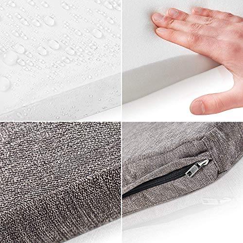 ONVAYA® Hundekissen orthopädisch aus Memory Foam | 95 Grad waschbar | grau | Größe S-XXL | Hundebett | Hundematratze | Hundematte | Liegekissen (L (89 x 60 x 5 cm))