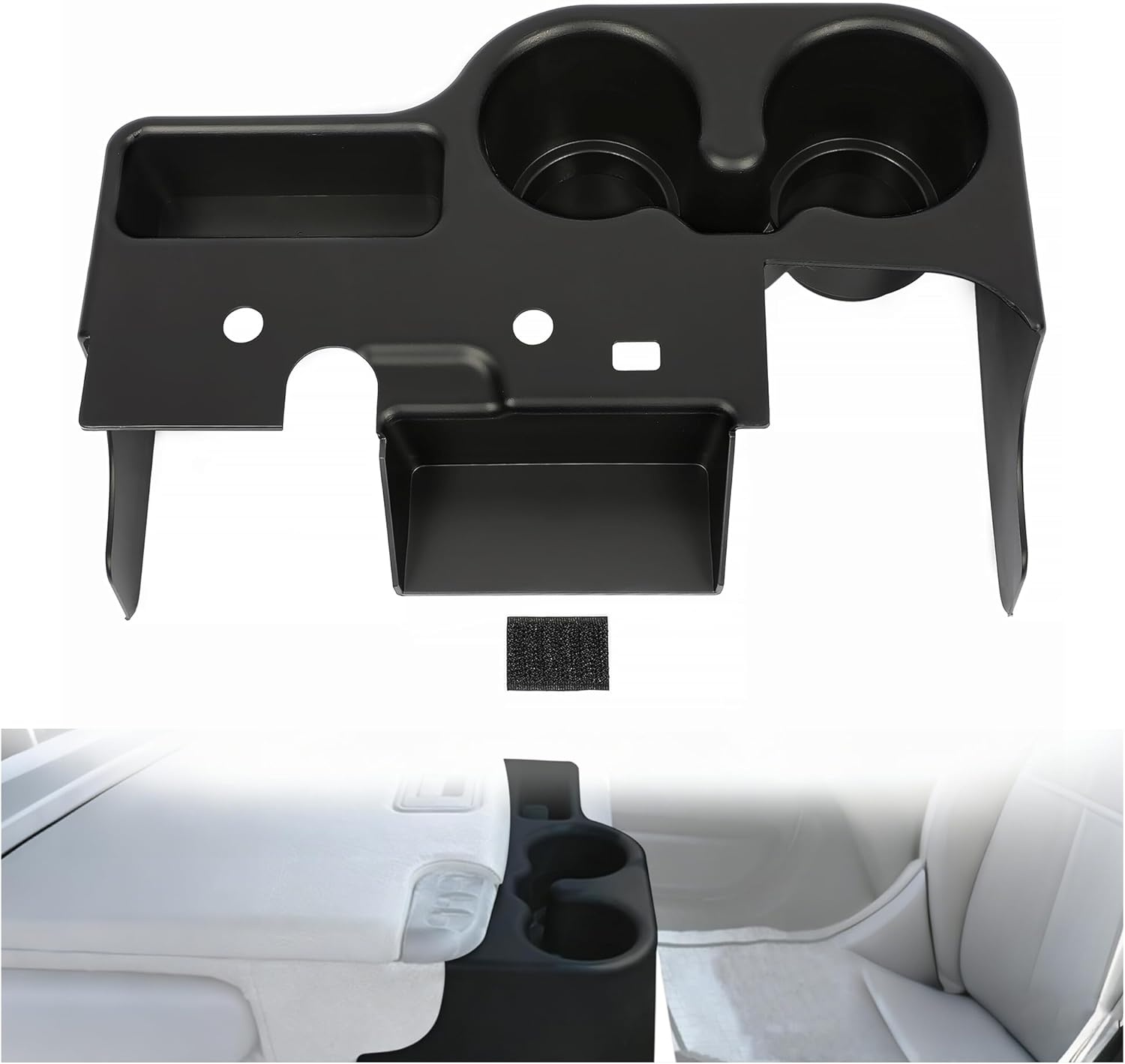 KUAFU Center Console Cup Holder Compatible with 1999-2001 Ford Super Duty Truck F250/F350/F450/F550 ABS Center Console Organizer Attachment Add-On