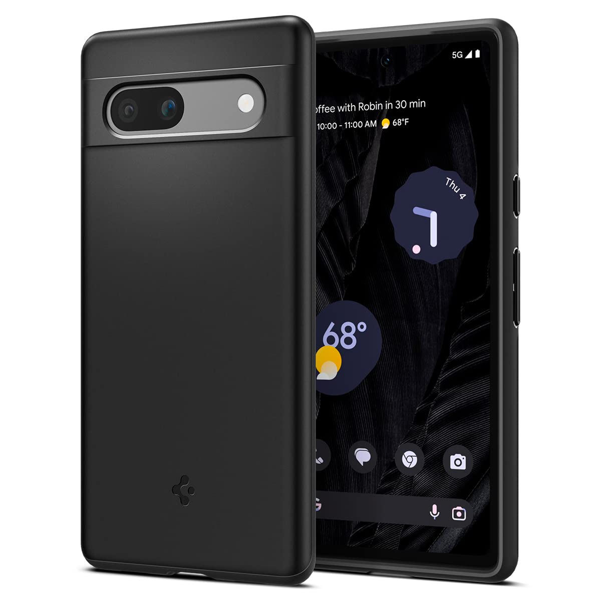 Spigen Thin Fit for Google Pixel 7a Case, Pixel 7a Back Cover (2023) – TPU+Poly Carbonate｜Black