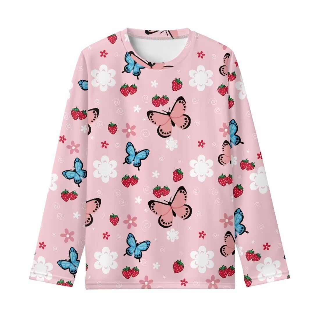 Long Sleeve Shirts for Girls Winter Tops 3-16t Cartoon T Shirts for Fall Clothes