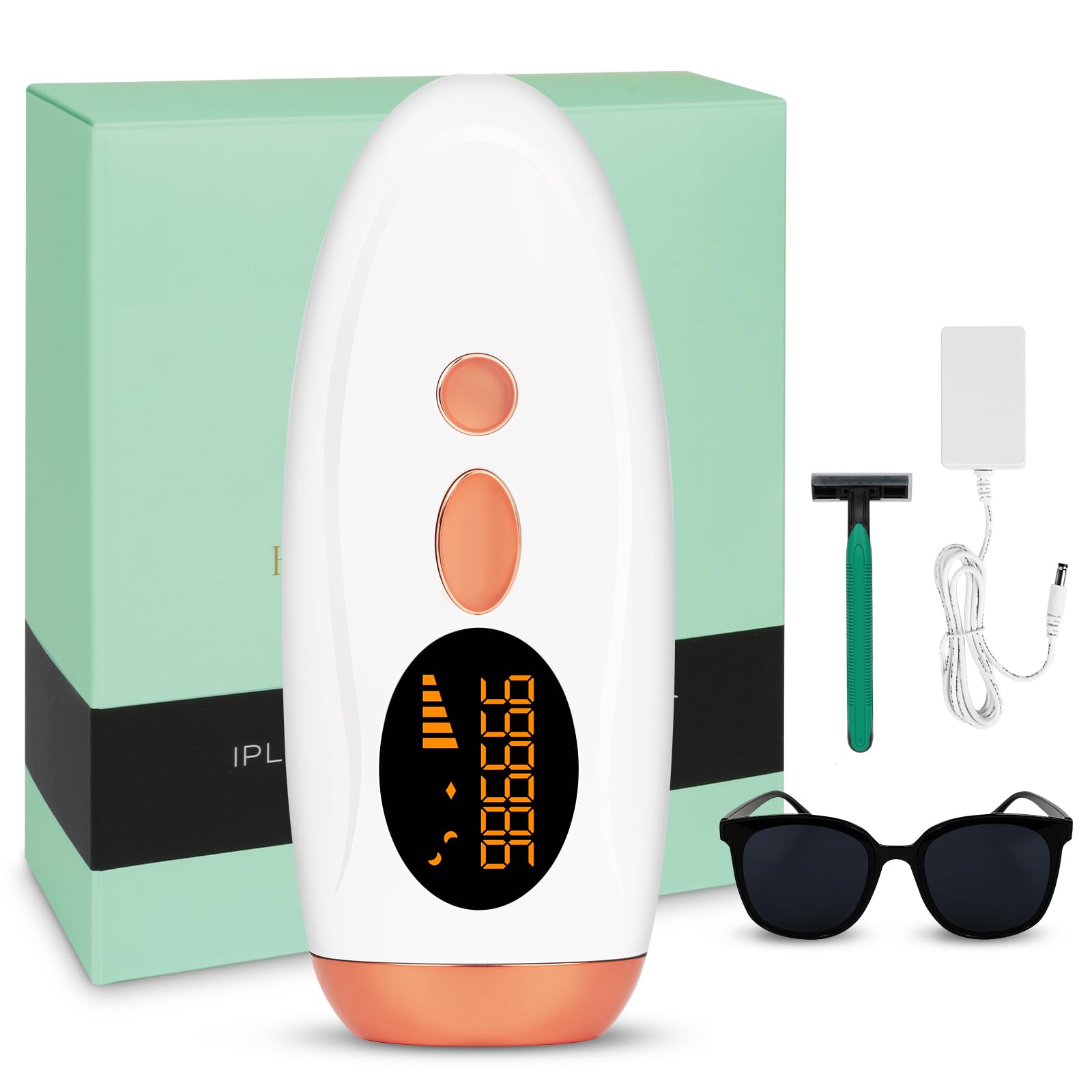 Depiladora Laser IPL, Depiladora Laser Mujer, 999990 Flashes, 5 Nivel de Energía, Depilación Láser en casa, para Mujer Hombre Facial, Axilas, Brazos, Espalda, Línea de Bikini