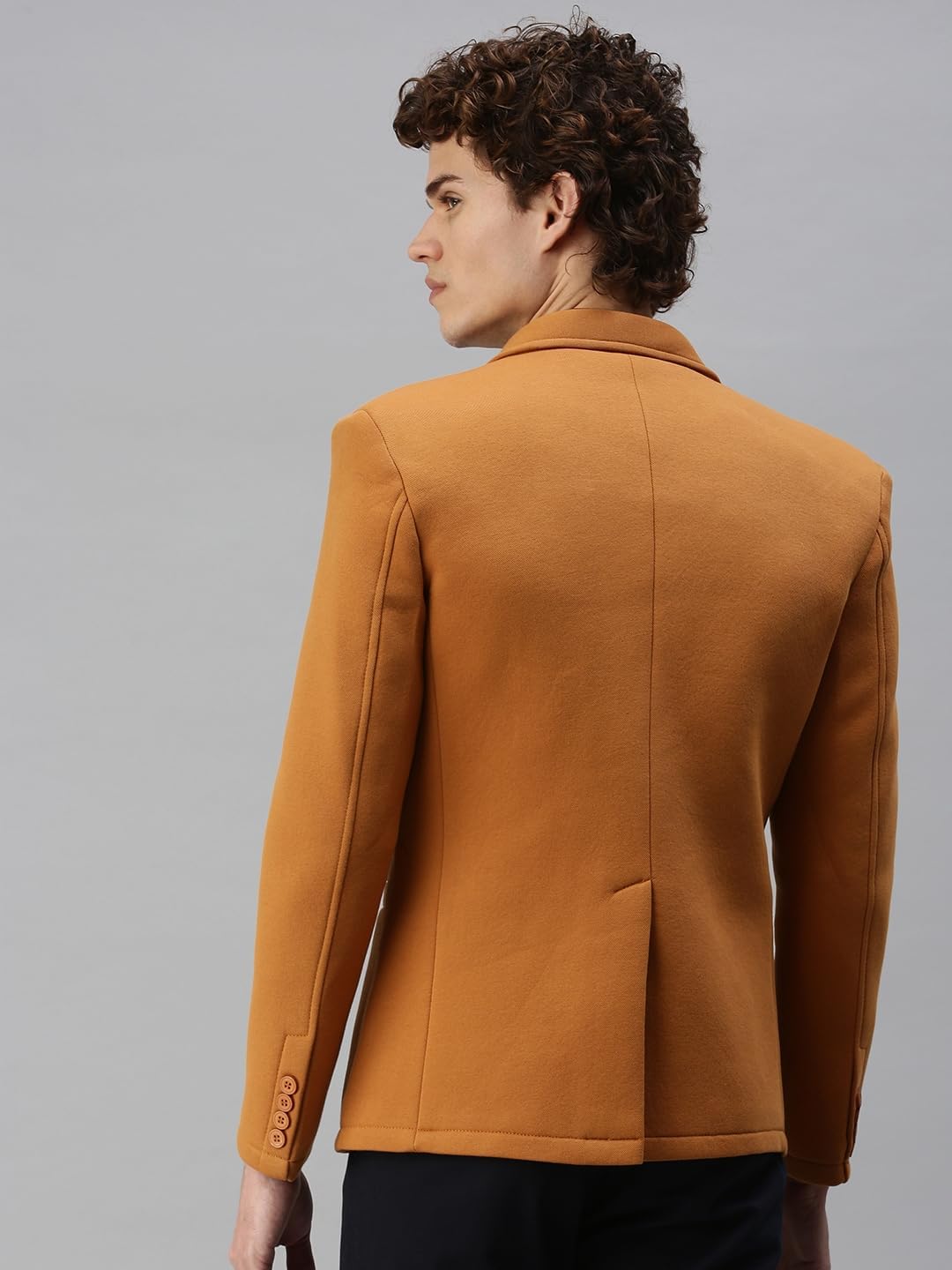 Mens Casual Plain Blazer AR06 Mustard