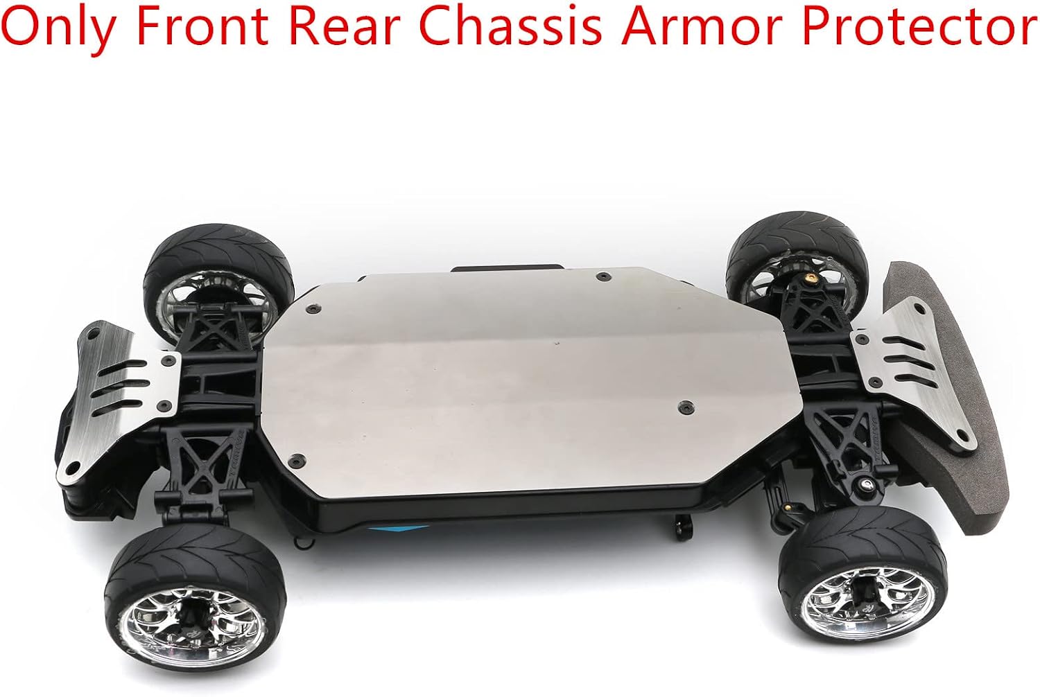 RC Hard Steel Chassis Armor Protector, Aluminium Alloy Front+Rear Chassis Armor Protector for Tamiya TT-02 On-Road 1/10 RC Car RC Crawler