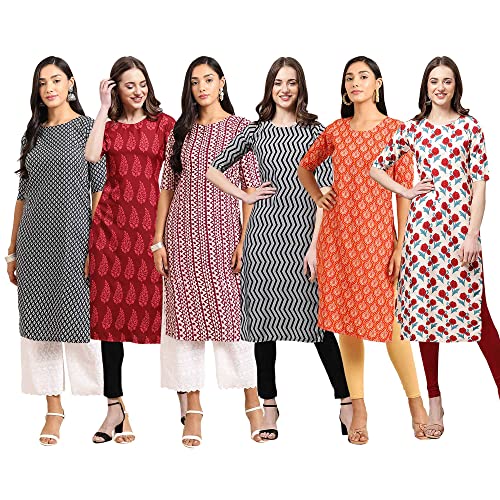 Image of Pinkmint Women's Crepe Digital Print Straight Kurta