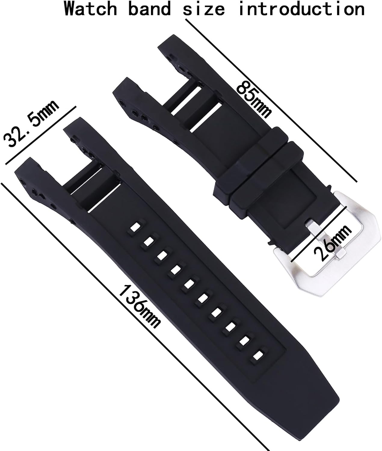 Men's rubber watch strap compatible with Invicta Subaqua Noma IV 1155 1157 6564 6584 11503 11510 11515 11810 16141 16308 16984 Outdoor Sports waterproof silicone Watch bands Accessory Wrist Strap Bracelet for Women