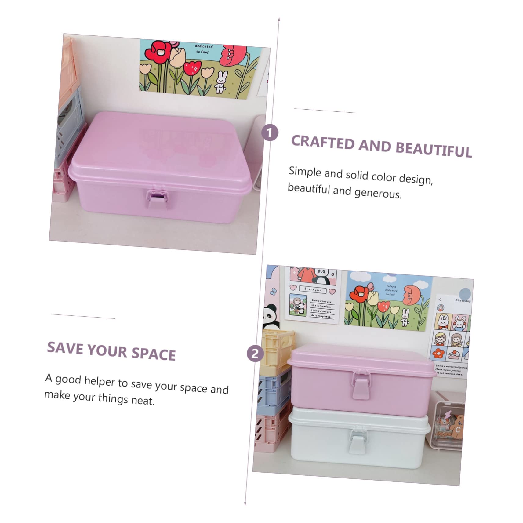 Caja Organizadora de Artículos Pequeños Resistente Rosa de Hierro