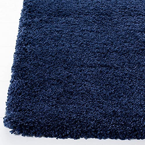 Image of Handmade 2 Inch Pile Height Super Soft Touch Export Quality Plain Shag Rectangular Carpets For Living Room Bedroom For Home Size 3X5 Feet Color Blue
