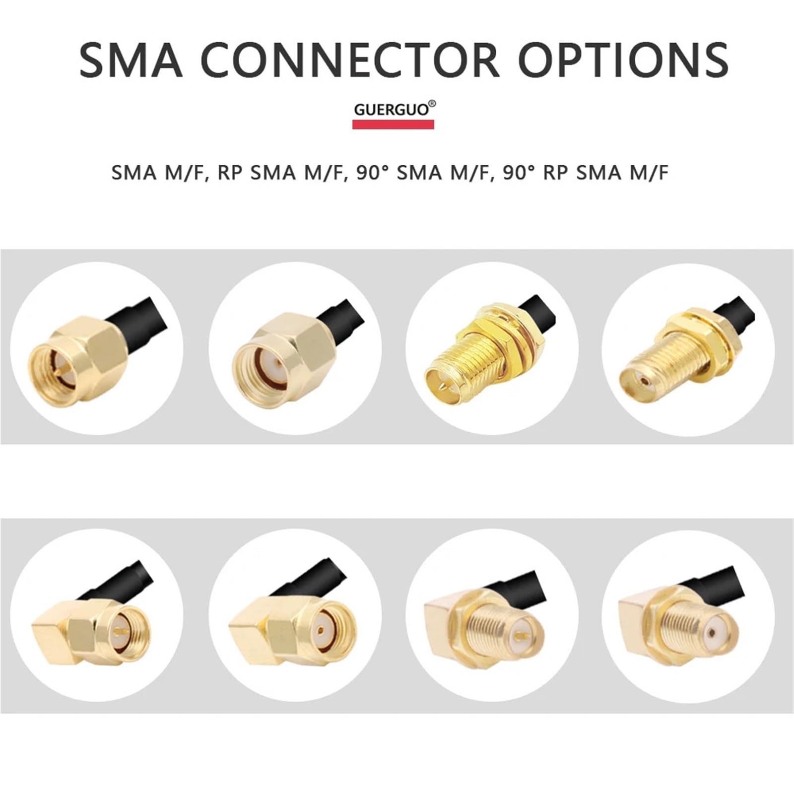 Cavo coassiale SMA maschio a SMA maschio, 50 Ohm, LMR195, cavo di prolunga RF a bassa perdita per antenna WiFi 4G LTE Ham Radio ADS-B, lunghezza 20 cm-30 m (SMA M a RP SMA F, 2 m)