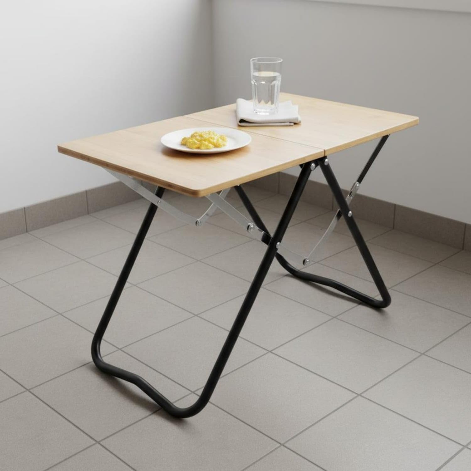 smilely⭐︎専用【Tetra Fold Table | ハンドメイド#157 ZOOMELLA Foldable Portable Bamboo Folding Table Quick Unfold