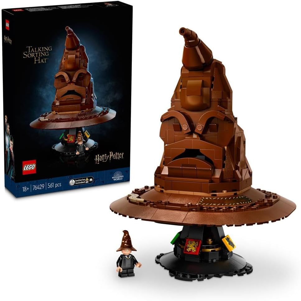 Harry Potter Talking Sorting Hat Set, Model Kit for Adults to build with 31 Randomised Sounds and a Character Minifigure, Wizarding World Gifts for Men, Women, Him or Her 76429