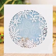 Snowflake Circle Background Cutting Dies Cut Stencils for DIY Scrapbooking Photo Album Decorative Embossing Paper Dies for Card Making Templated+Cute Brooch Pin, (67-IDI3-8698)