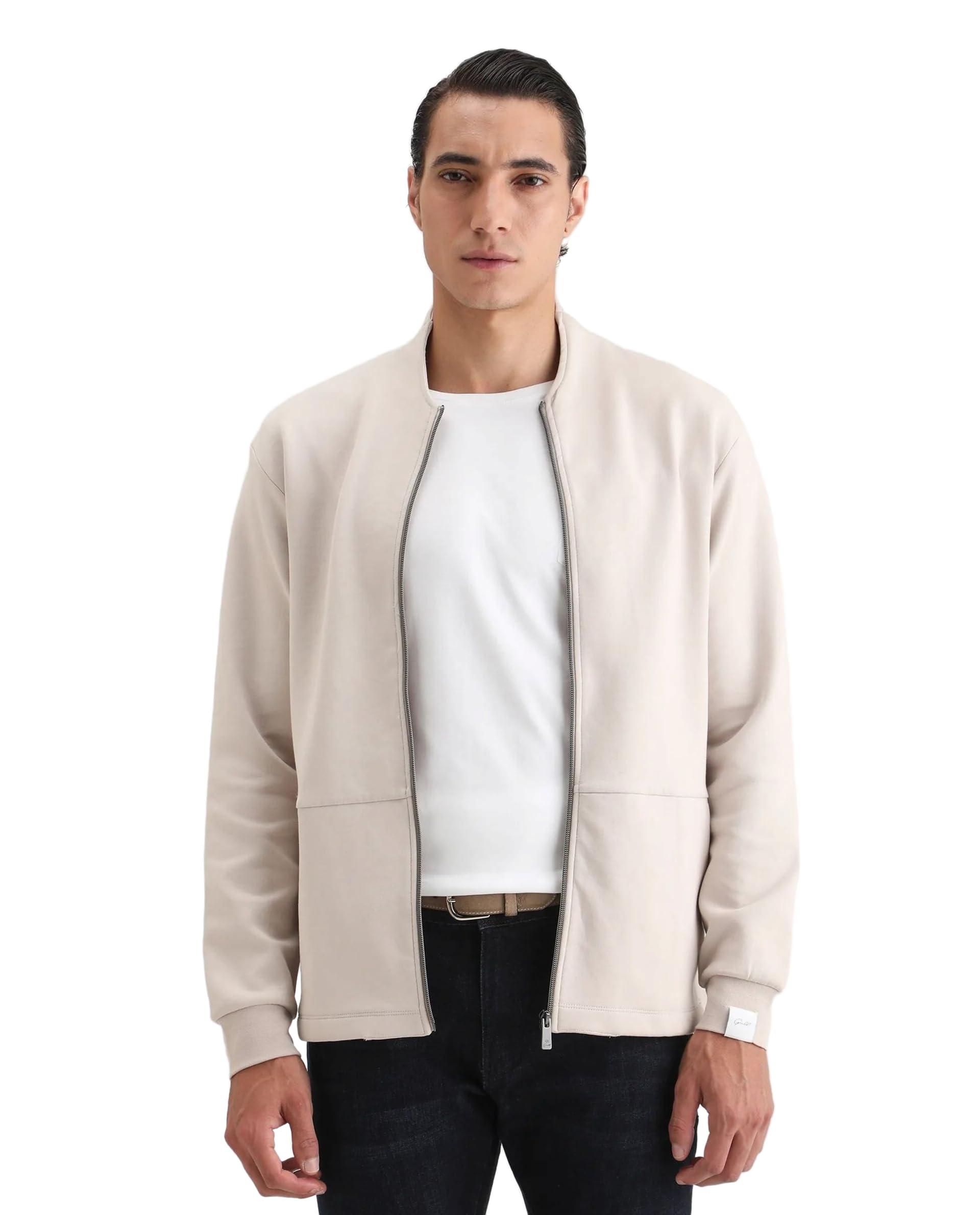 rare rabbit Men's Kezi Regular Fit Solid Cotton Blend High Neck Long Sleeve Sweatshirt-picture-37