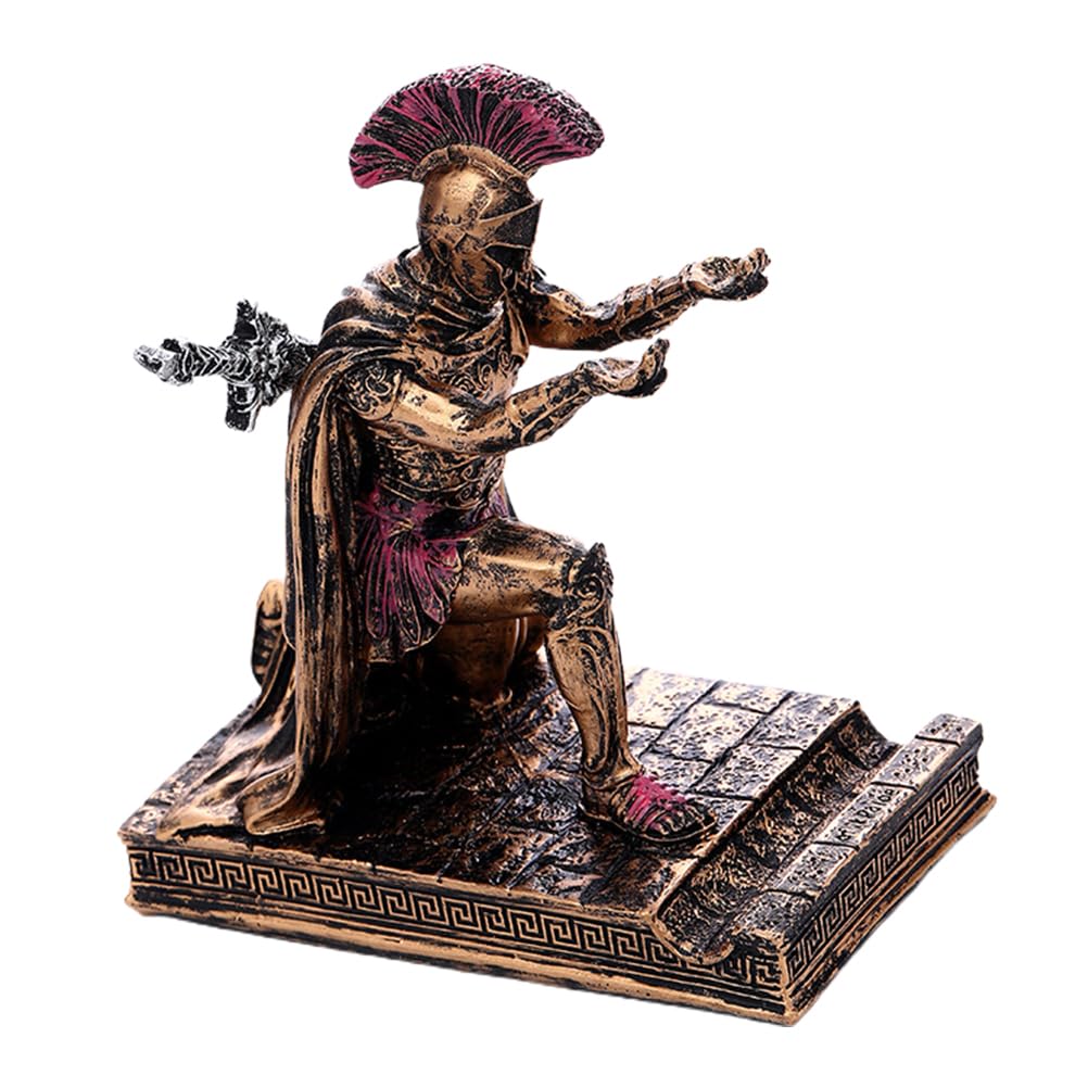 Desk Ornaments Roman Warrior Pen Holder Desk Organizers Resin Pen Holder Home Office Cool Pen Stand Home Decor Gifts for Women Men Adults Friends