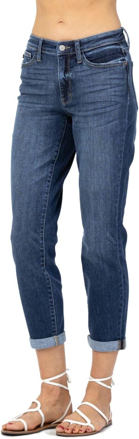 Judy Blue Women's Mid Rise Stretchy Boyfriend Jeans - Image 2