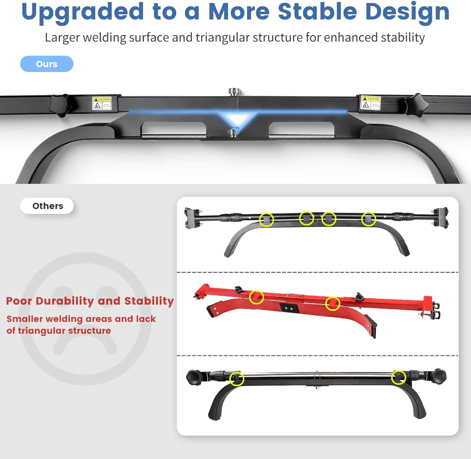 Golf Cart Rear Seat Bag Holder Bracket Attachment for Most 2+2 Golf Cart Rear Seat with 1 Inch Square Tube, No Drilling Golf Cart Bag Attachment for EZGO Club Car Yamaha Golf Carts, Metal / Stable