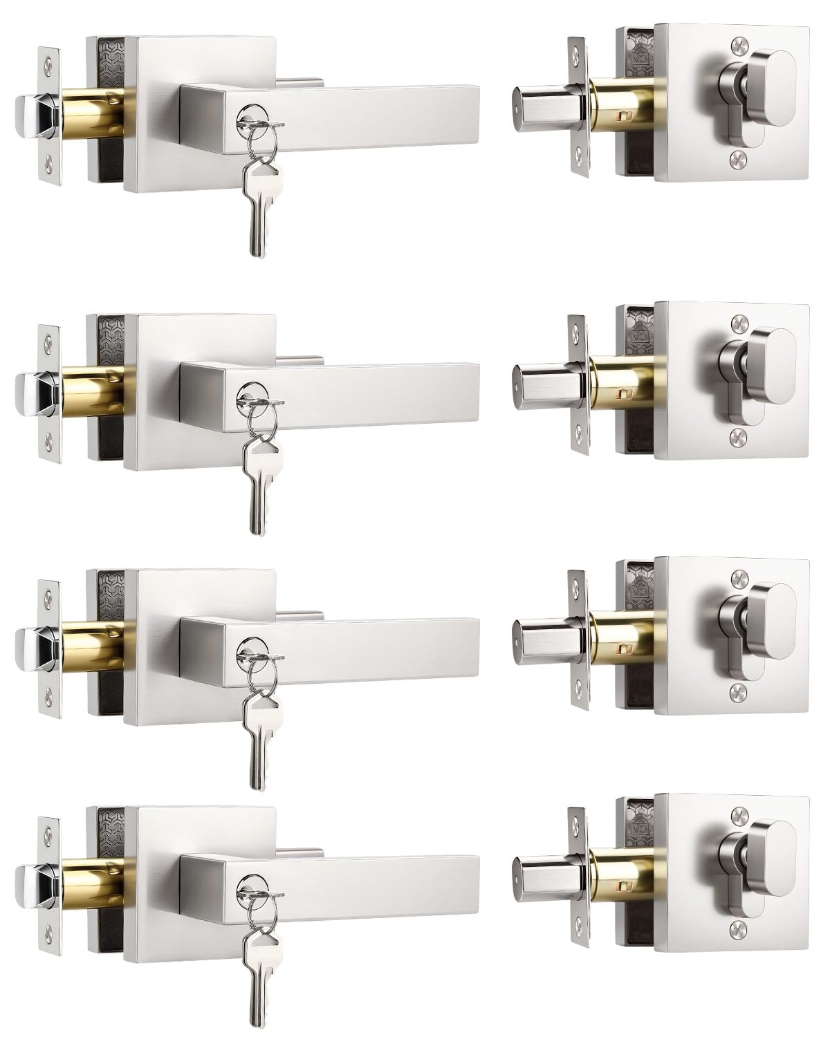 KNOBWELL Matte Black Door Knob & Deadbolt Set -22