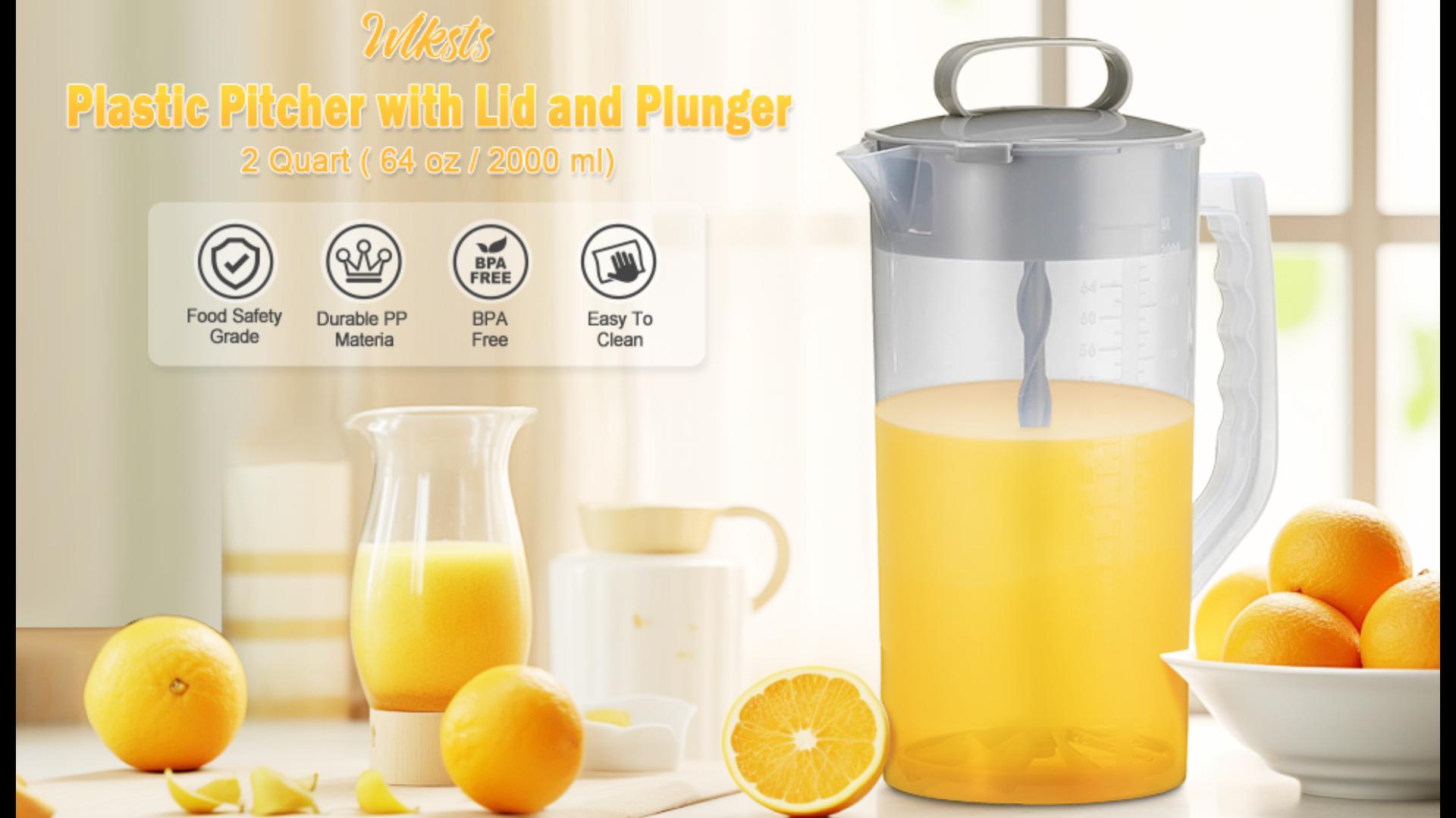 Amazon.com: Mixing Pitcher for Drinks, 2 Quart/ 64oz Plastic