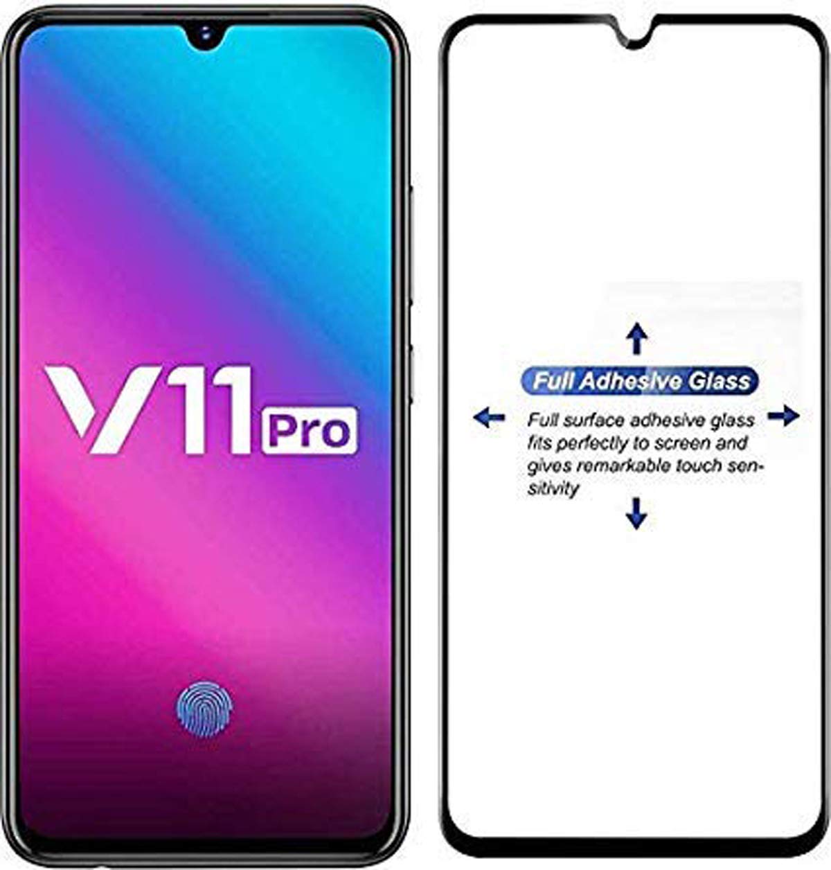 Kapil Traders Edge to Edge Full Screen 6D Tempered Glass 9H for Oppo K1, Vivo V11, Vivo V11 I, Vivo V 11 Pro Mobile Pack of-1