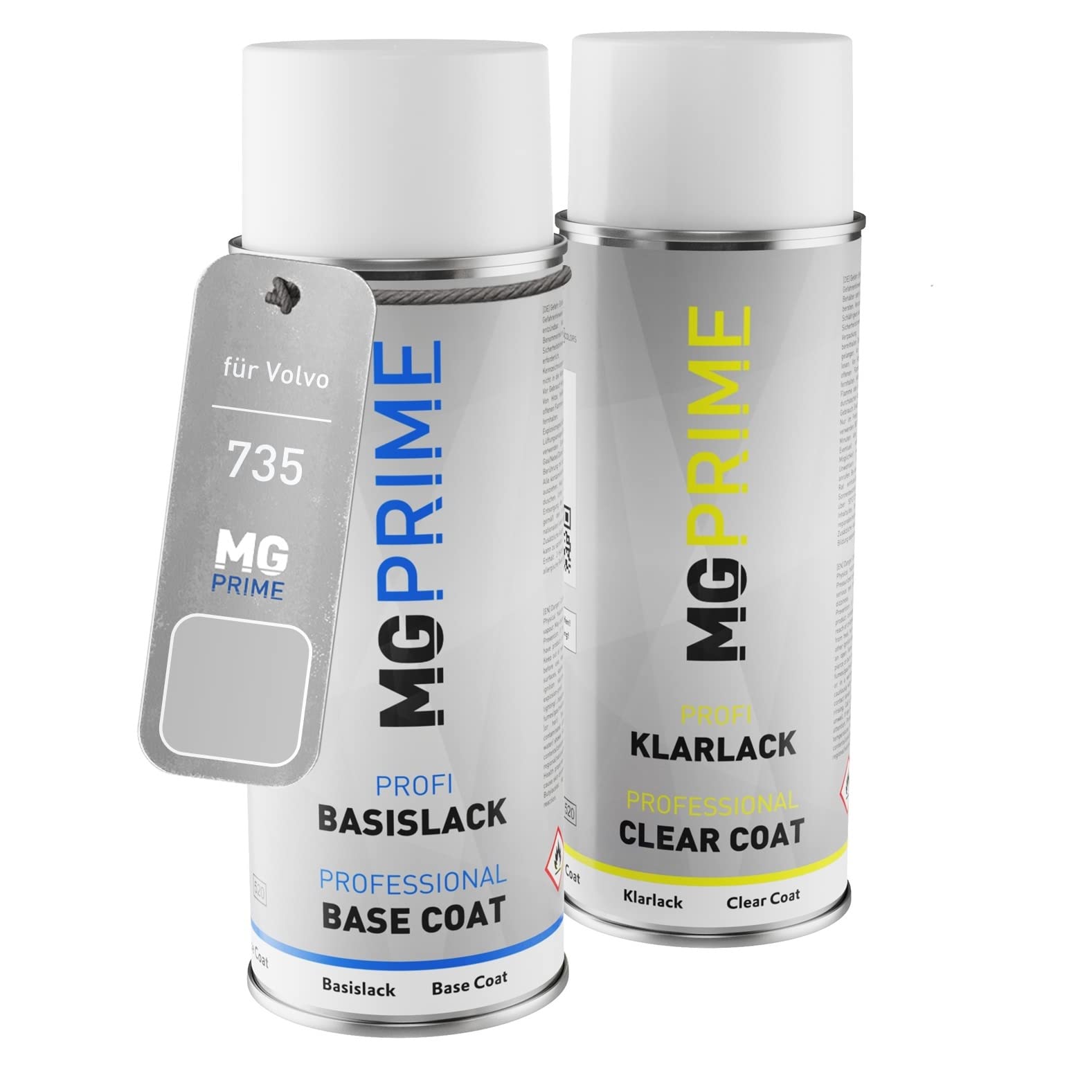 MG PRIME Car paint Spray can set for Volvo 735 Silver Dawn Metallic Base coat clear coat spray can 400ml