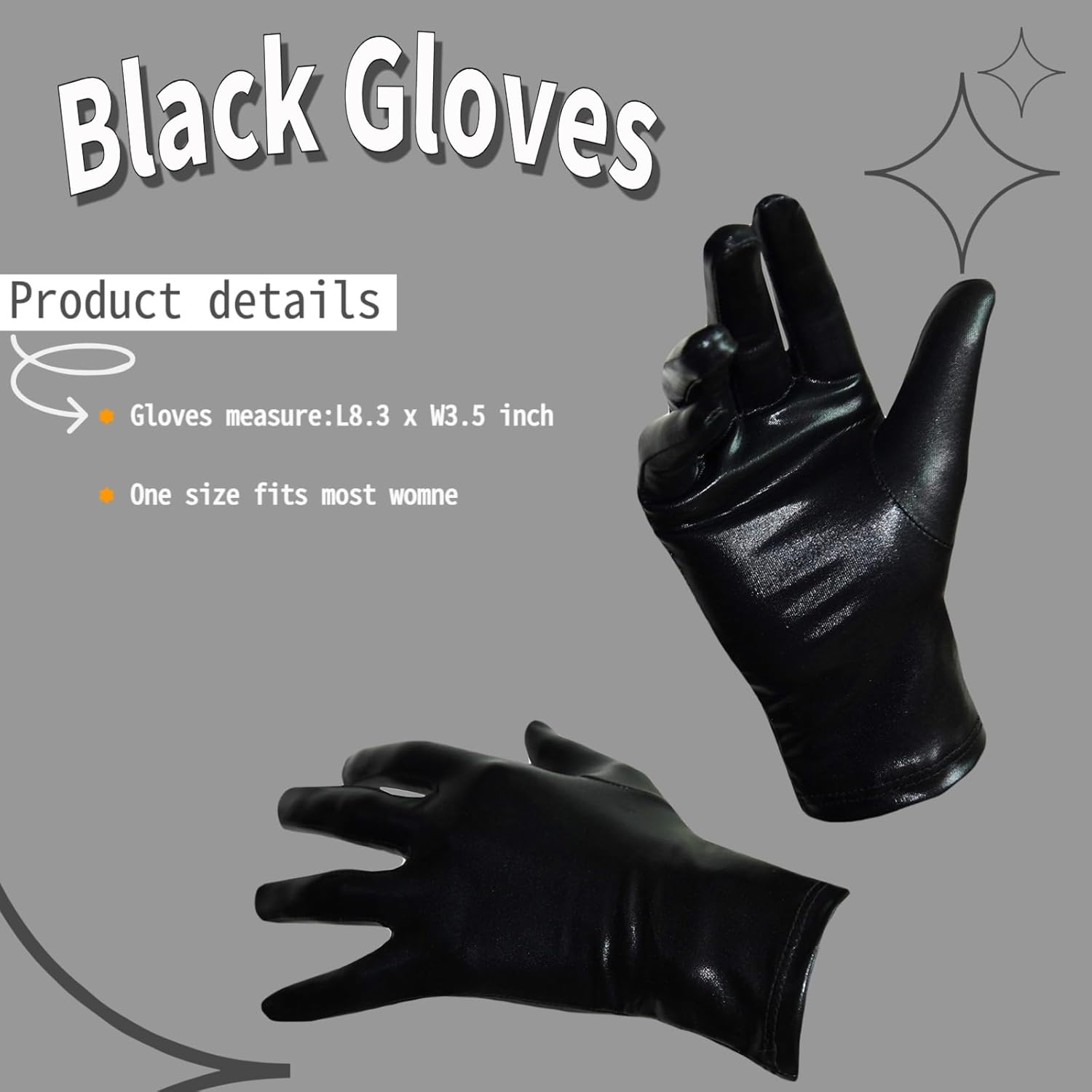 Merroyal Women Black Cat Eye Masquerade Costume Set with Half Mask, Choker, Gloves, Halloween Cosplay Party Accessories - Image 3