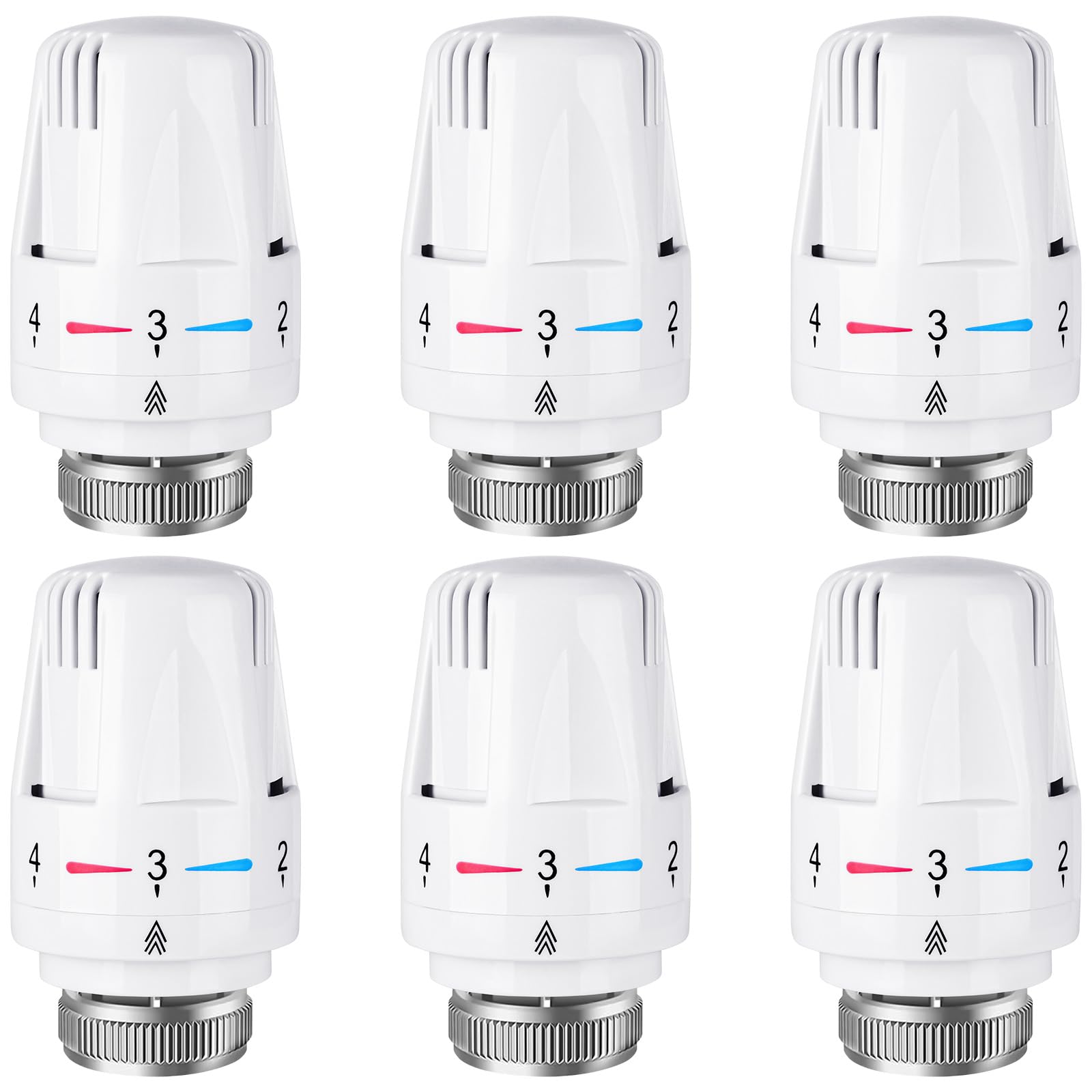Flintronic 6pcs Tête de radiateur thermostatique, Tête thermostatique, raccord M30 x 1,5,Tête thermostatique Intelligente pour Thermostat Intelligent et Pack Chauffage collectif