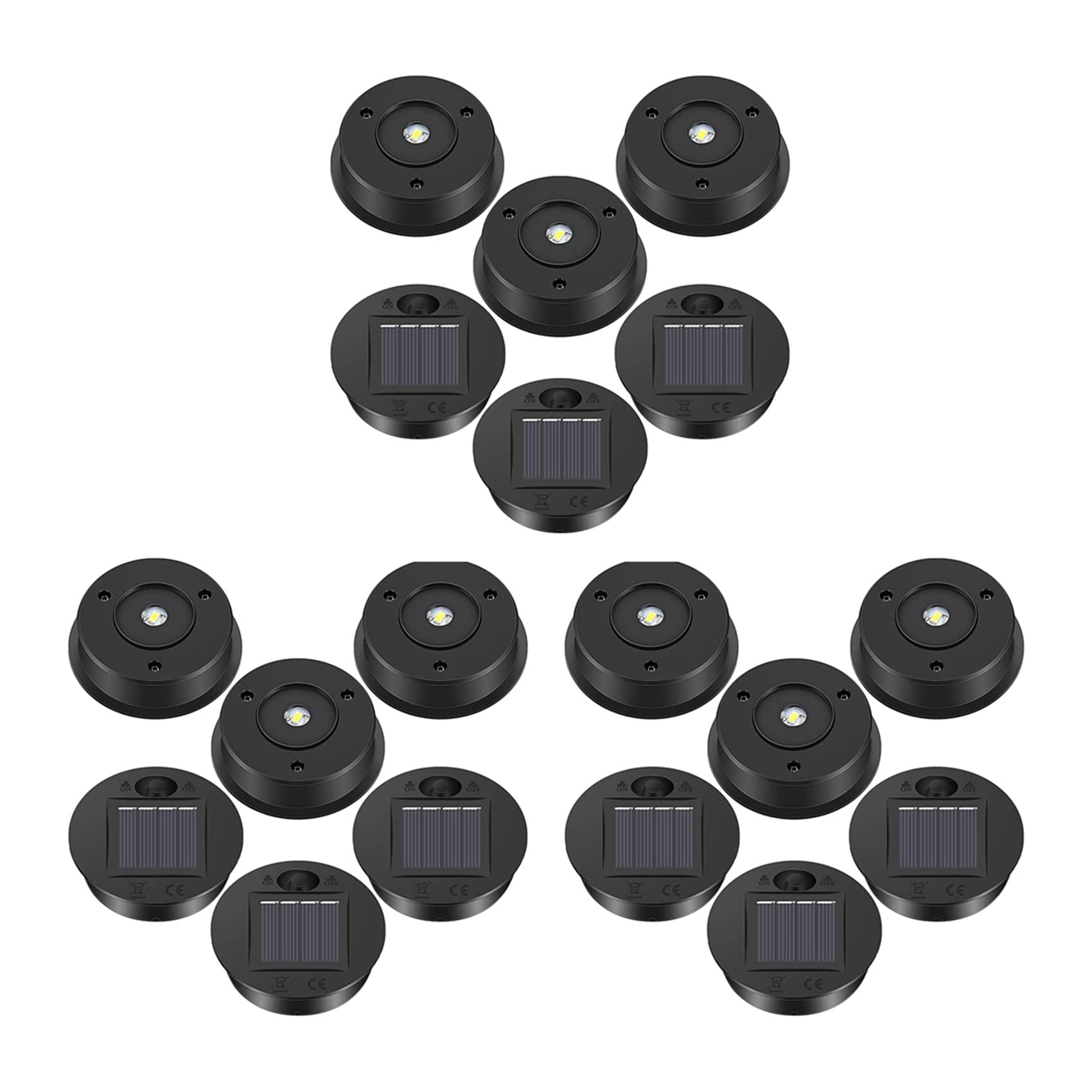 Hndhbfgrt 18 Pcs Solar Lights Replacement Top 7 Lumens Solar Lantern Parts LED Solar Panel Lantern Lid Lights for Outdoor Hanging
