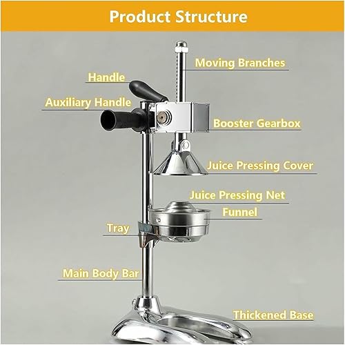 Miniatura 3 de Cast Iron Orange Juice Squeezer, Hand Press Citrus Juicer Extractor, Easy Juice Extraction for Commercial Use