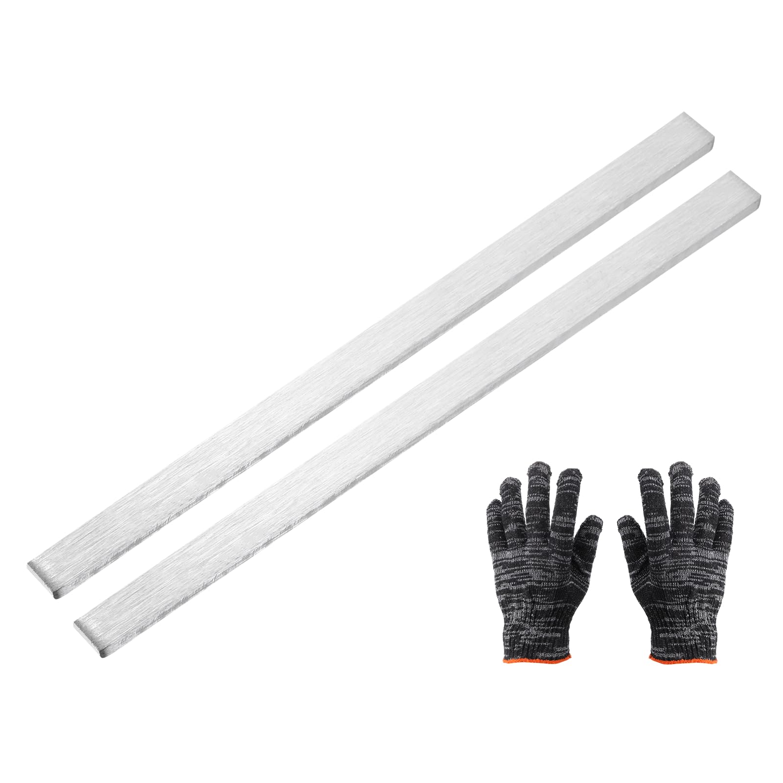 sourcing map Lot de 2 barres plates en acier inoxydable 316, 4 mm x 10 mm x 200 mm (L x l x L), barre en acier avec gants, finition brossée pour industrie, loisirs créatifs
