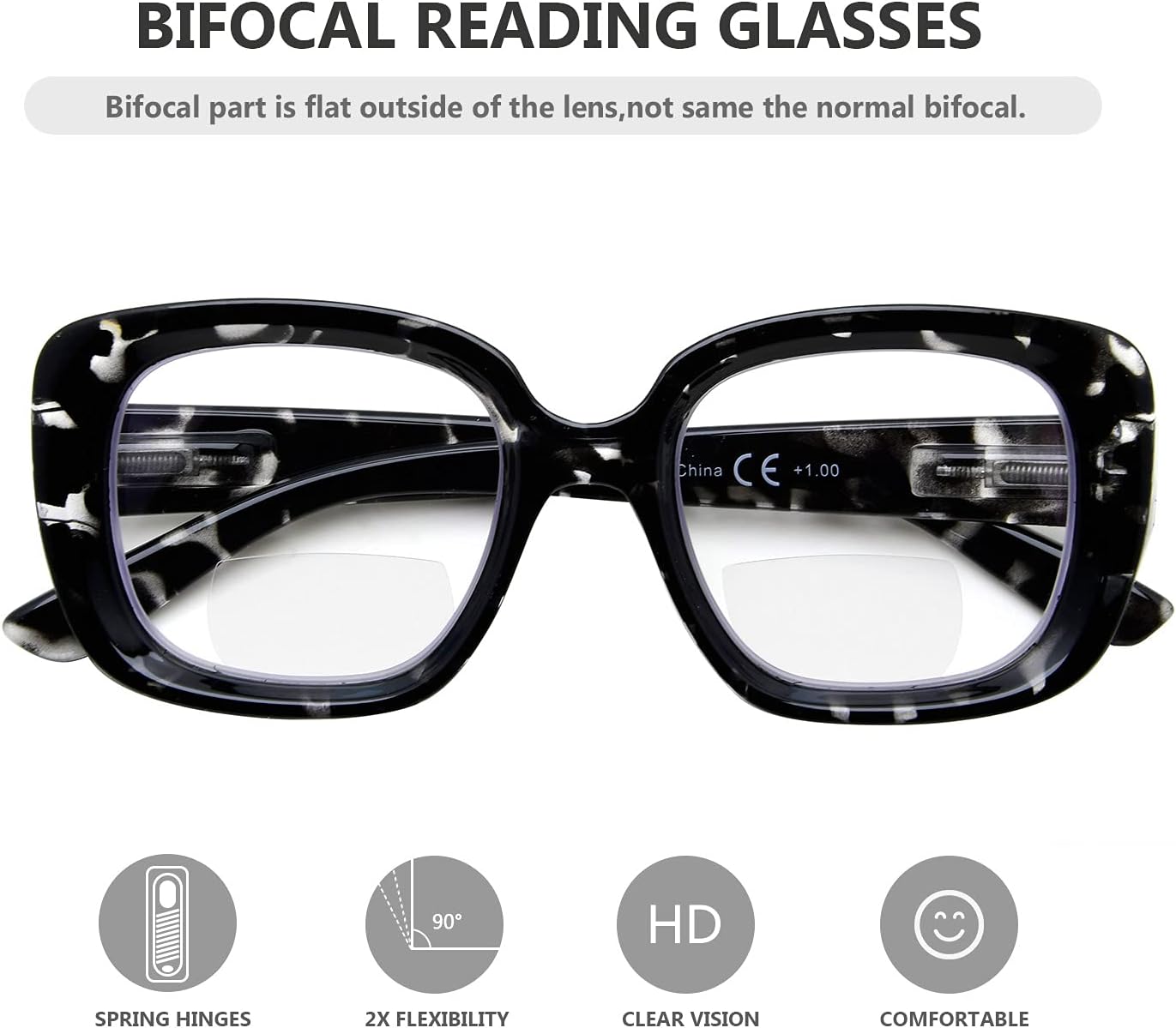 Eyekepper 4-Pack Bifocal Sunglasses Women Chic Bifocal Tinted Readers