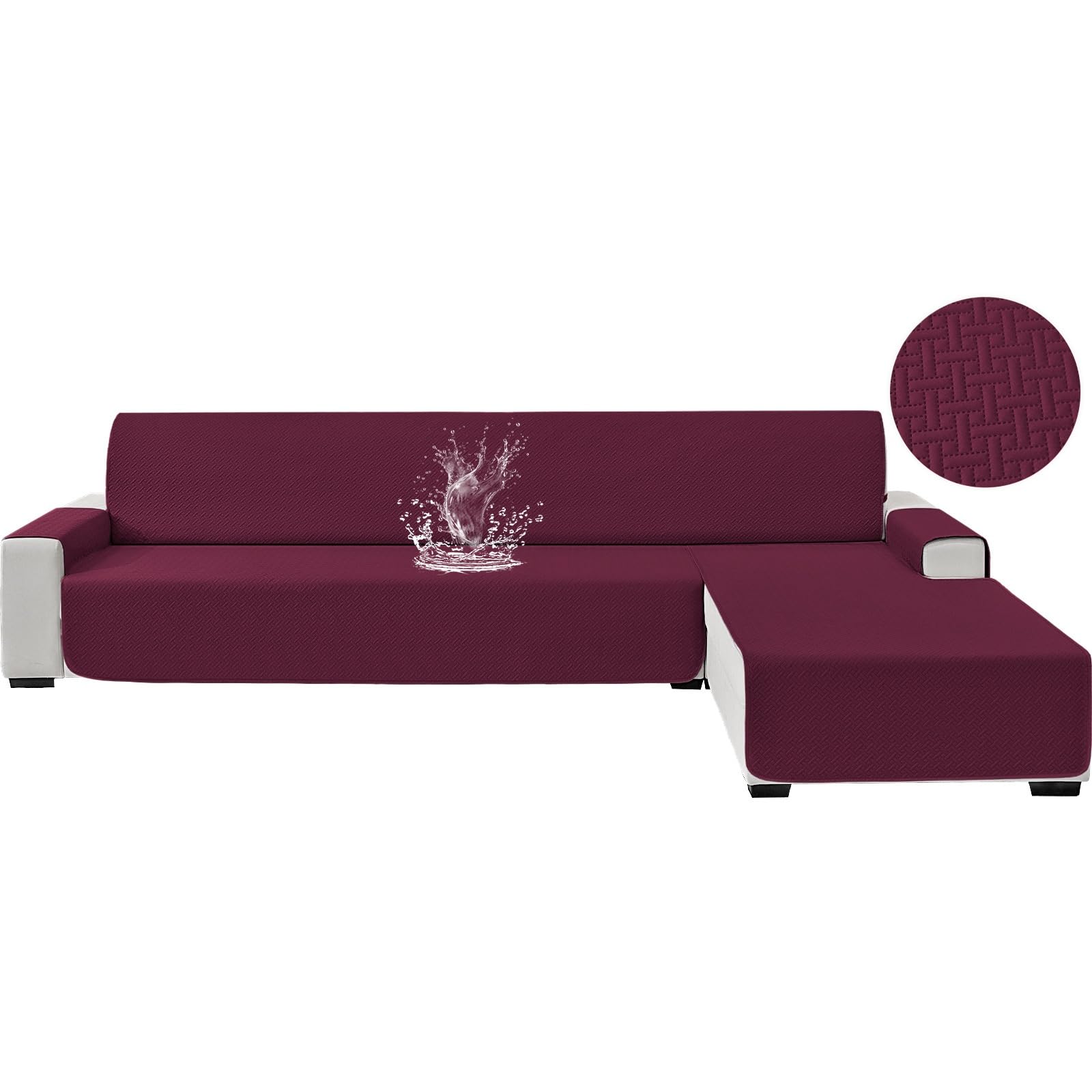 Waterproof L Shaped Sofa Cover, Anti-Slip Chaise Lounge Couch Protector