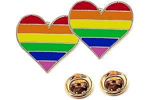 Pride Heart Pin - Display Your Pride with Our 2Pcs Rainbow Brooch Pins!