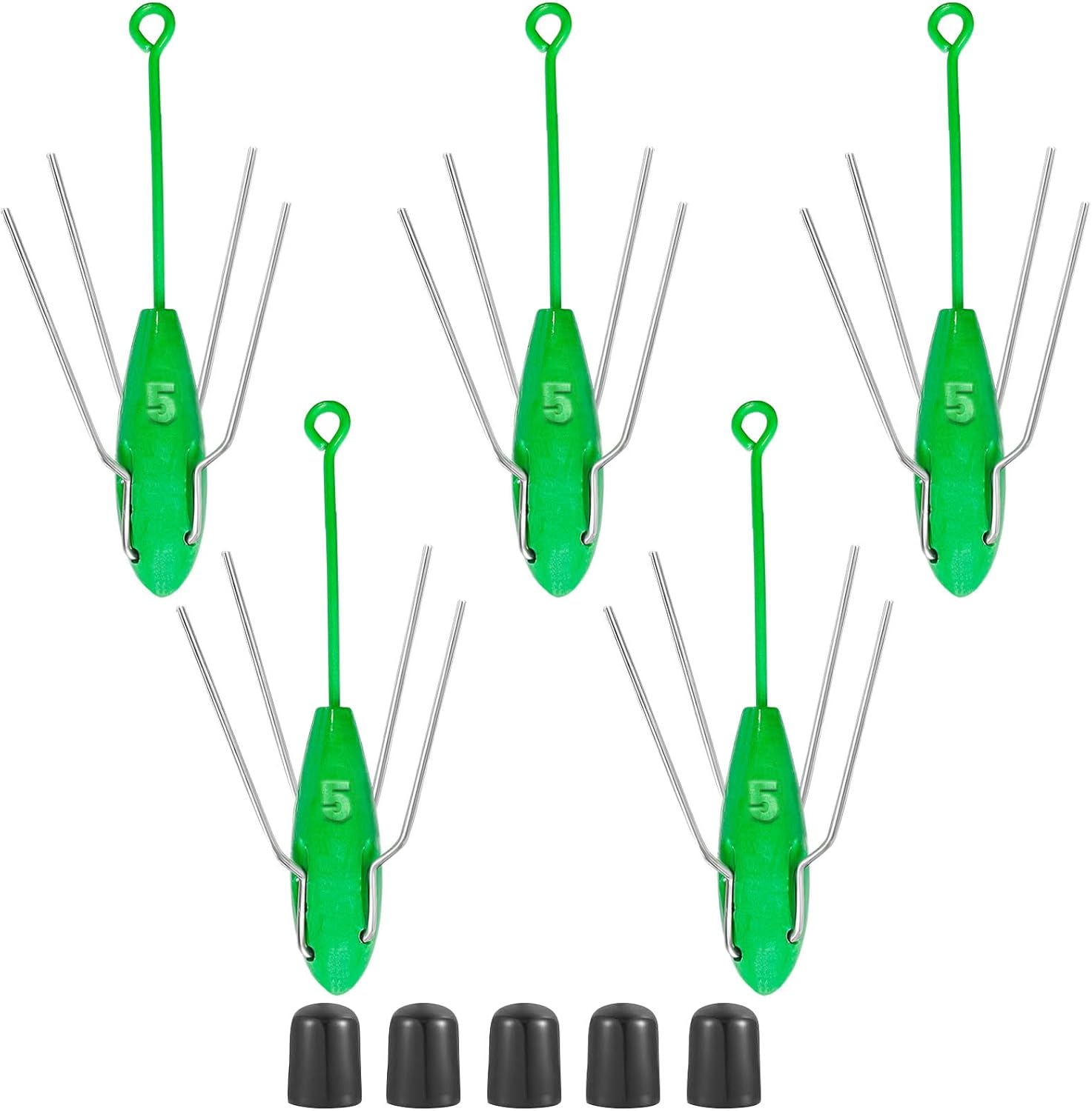 5pcs Sputnik Sinkers Saltwater Surf Fishing Weights Long Tail Casting Sinkers Lead Fishing Sinkers Weights for Ocean & Beach Casting