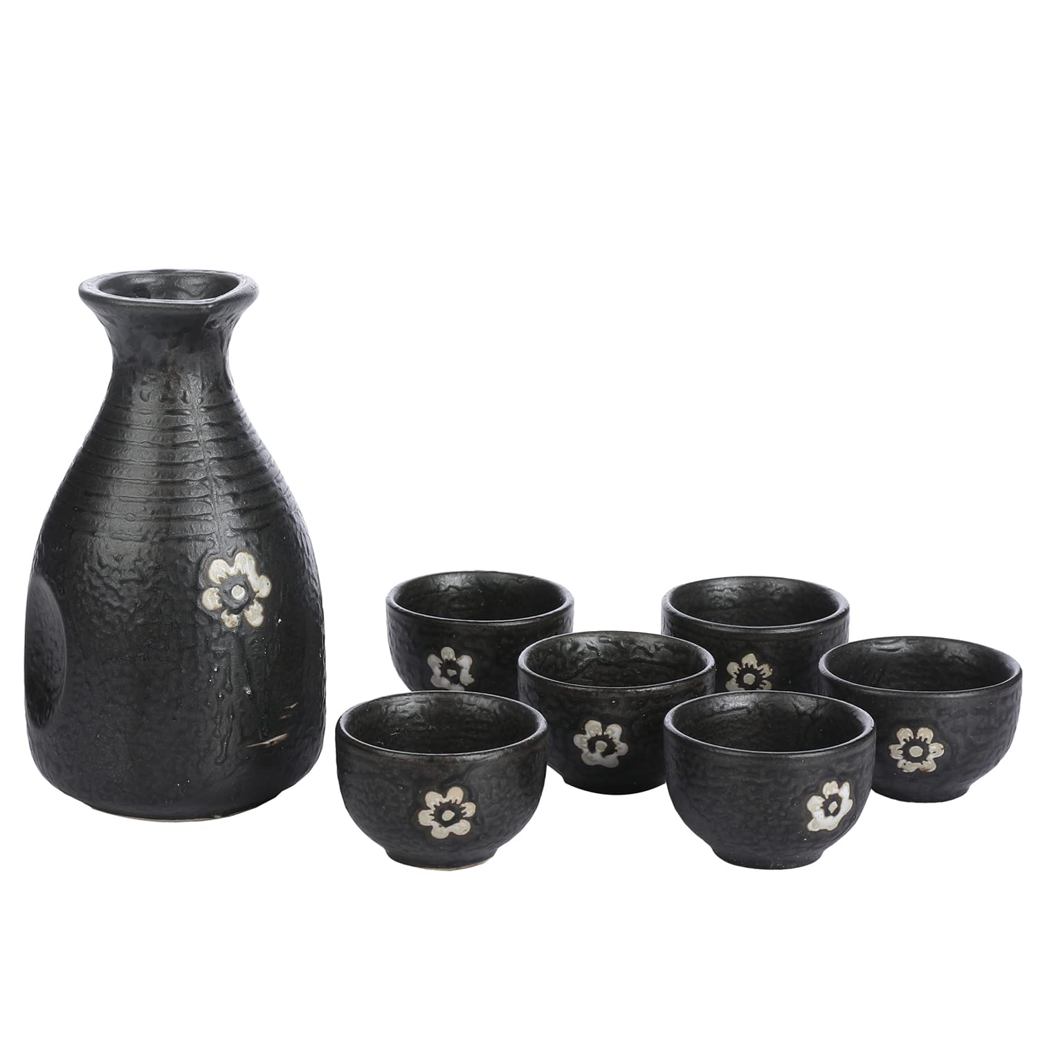 Buy MyGift 7 Piece Traditional Japanese Ceramic Sake Set with Black