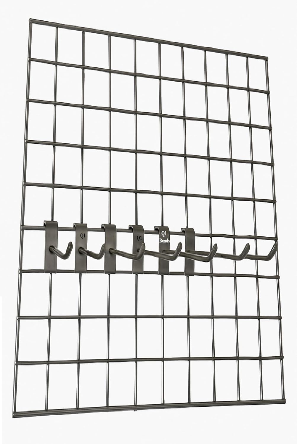 Q1 Beads Steel Grid Wall Mesh 1.5x2 feet(45 x 60 cm) Display Stand Rack with 6 inch Jaali Hook 6 Pcs. for Retail Display|Shop|Showroom|Kitchen| Hanging Accessories|Photo 5 MM SS Rod (Chrome)