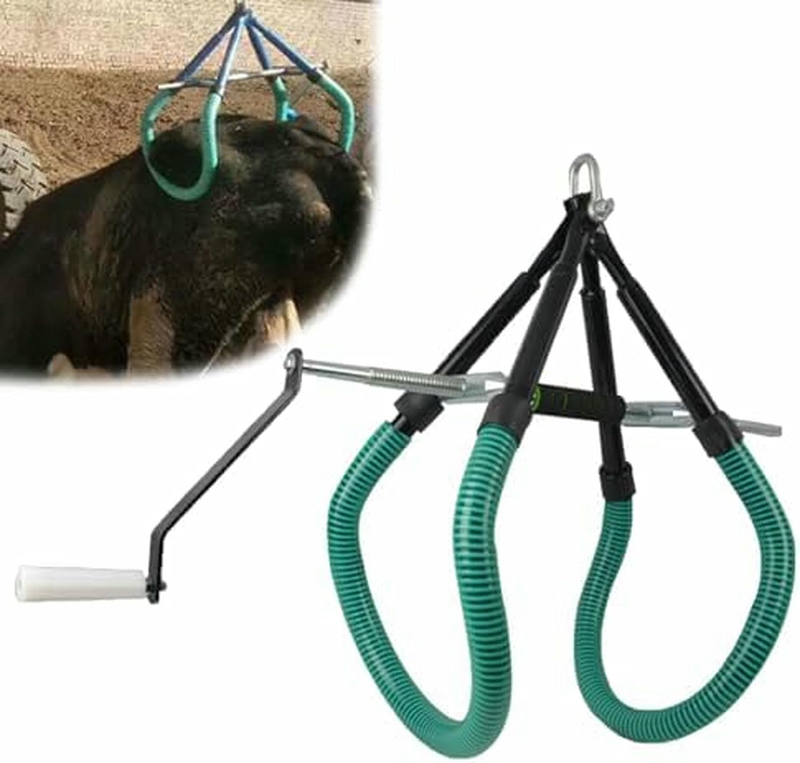 GYKOZY Cow Hip Lift Tool, Adjustable Cow Hip Lift Clamp Tool Livestock Support Stand Up Assist Tool for Farm Aid Supply